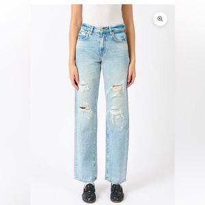 7 For All Mankind Distressed Tess Secret Keeper High Rise Trouser Jeans 25